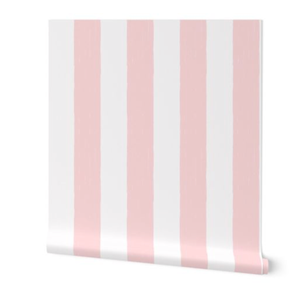 Pastel Pink Fat Stripe Wallpaper