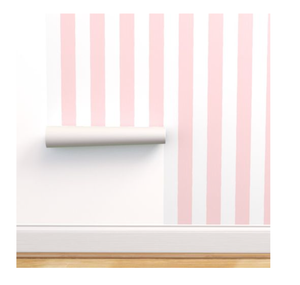 Pastel Pink Fat Stripe Wallpaper