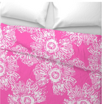 Duvet Cover - Jumbo Flowers - Hibiscus Pink and White