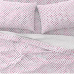 Bedding Sheet Set - Painterly Polka Dots - Hibiscus Pink and White