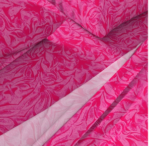 Bedding Sheet Set - Carved Lilies in Hot Pink