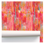 Abstract Stripes in red, orange and pink Wallpaper