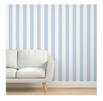 Beach House Blue Fat Awning Stripe Wallpaper