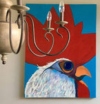 Rooster #5, acrylic painting, size: 36x48