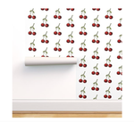 Vintage Looking Botanical Cherries Wallpaper