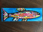 Pink Rainbow Trout #1, acrylic painting, size: 4x12
