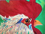 Rooster #3, acrylic painting, size: 12x16